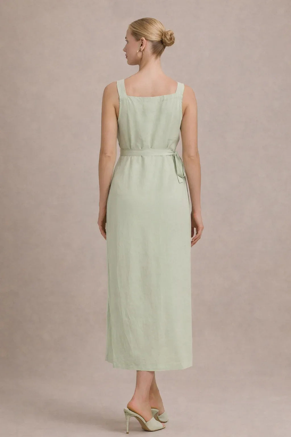 Sleeveless Empire Waist Midi Maternity Dress — product view