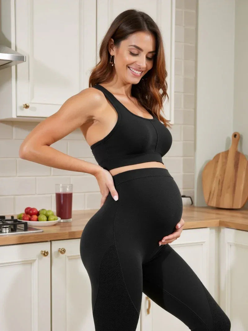 Maternity leggings with abdominal support — product view