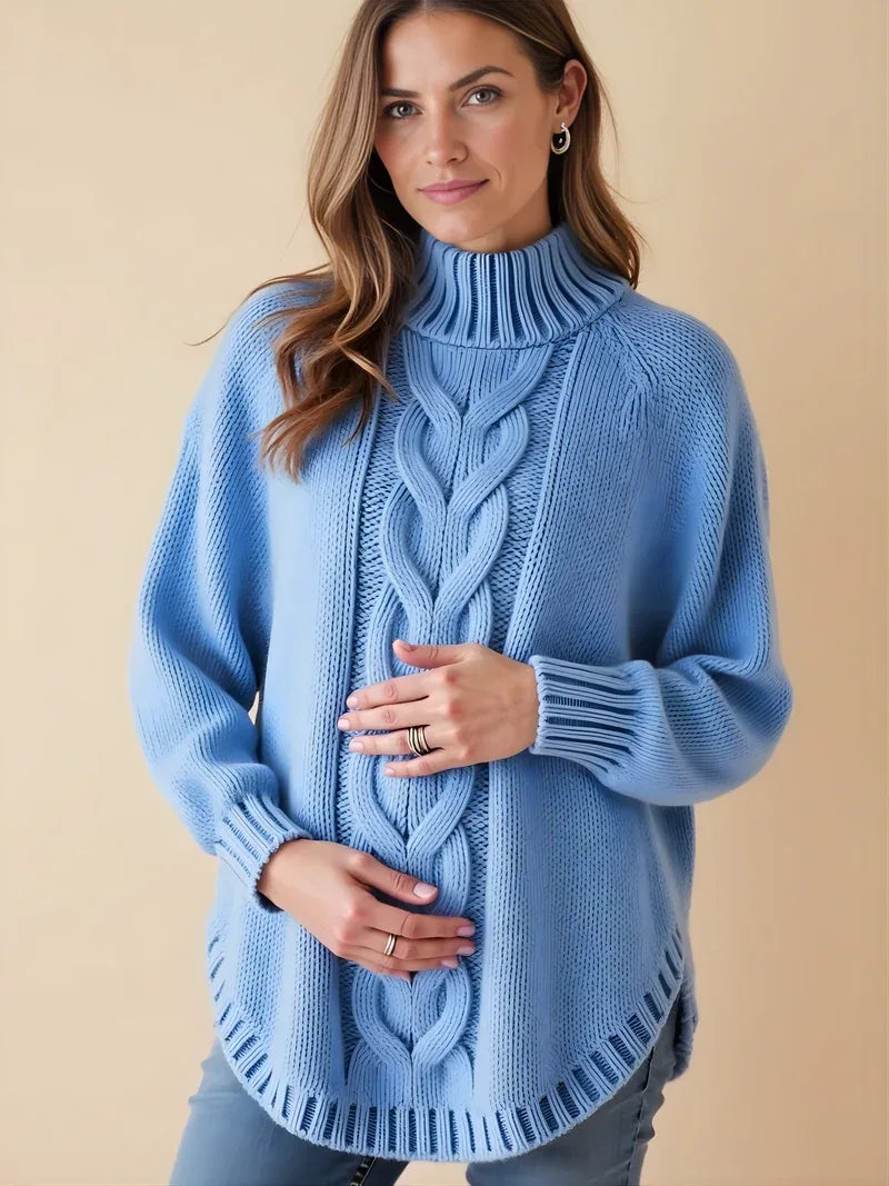 Oversized Maternity Sweater with High Neck — image 2