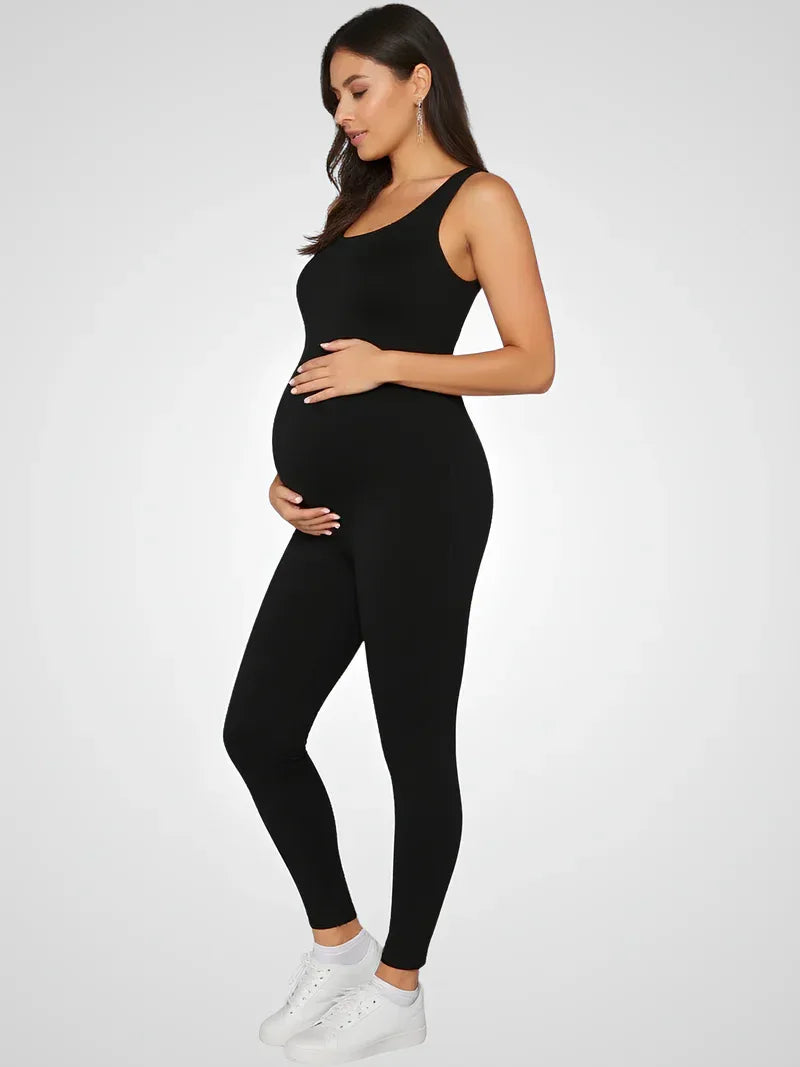 Sleeveless Maternity Jumpsuit — Black