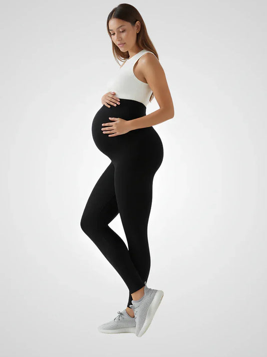 High-Waisted Maternity Yoga Leggings — Black