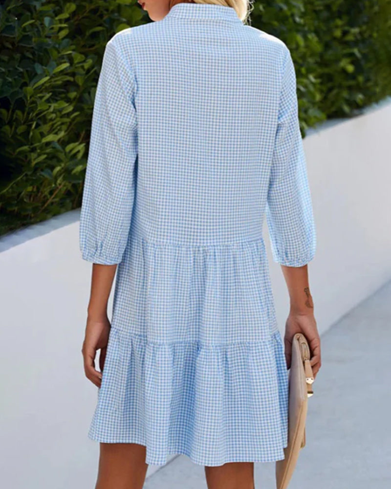 Women's Short A-Line Dress with V-Neck — product view