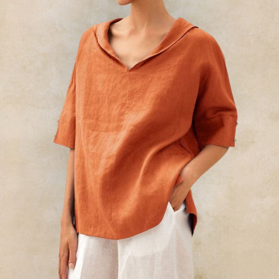 Haut pour femmes avec un décolleté en V — Orange