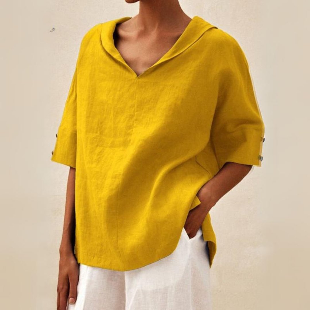 Haut pour femmes avec un décolleté en V — Jaune