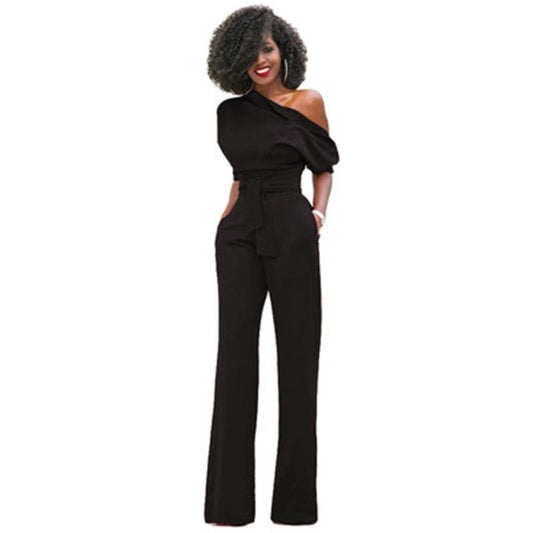 Women's Fitted Cut Jumpsuit — Black