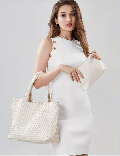 Large capacity braided women's tote bag — image 11