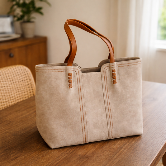 Structured style women's handbag — Khaki