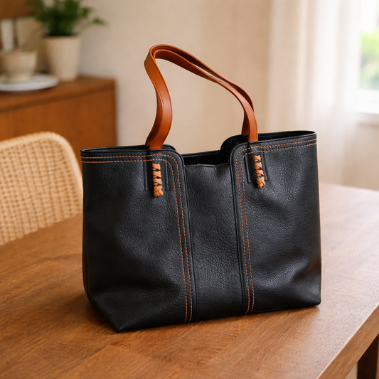 Structured style women's handbag — Black