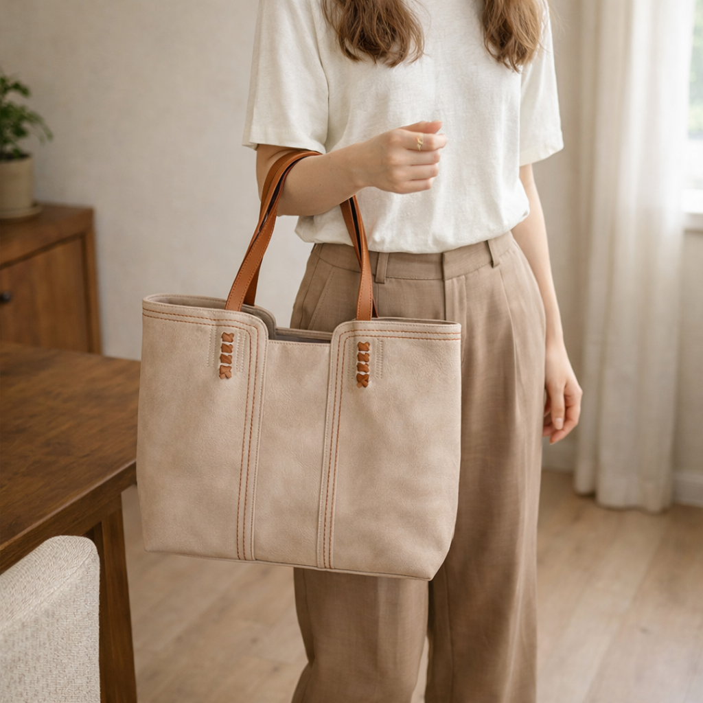 Structured style women's handbag — product view