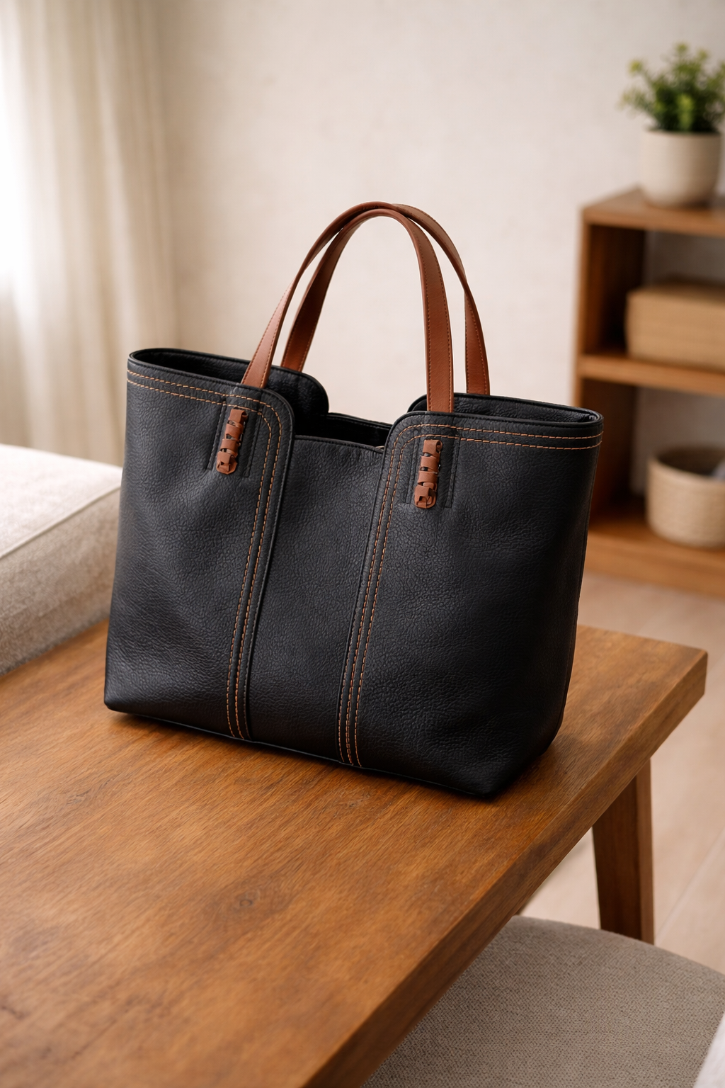 Structured style women's handbag — product view