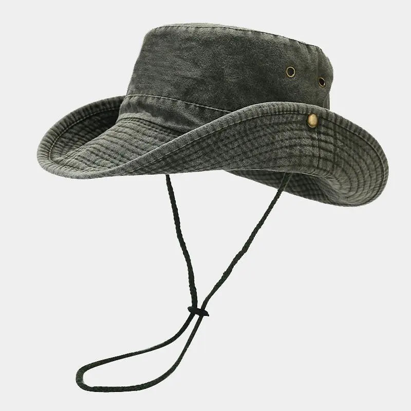 Unisex Fisherman Bucket Hat with Adjustable Cord — Green