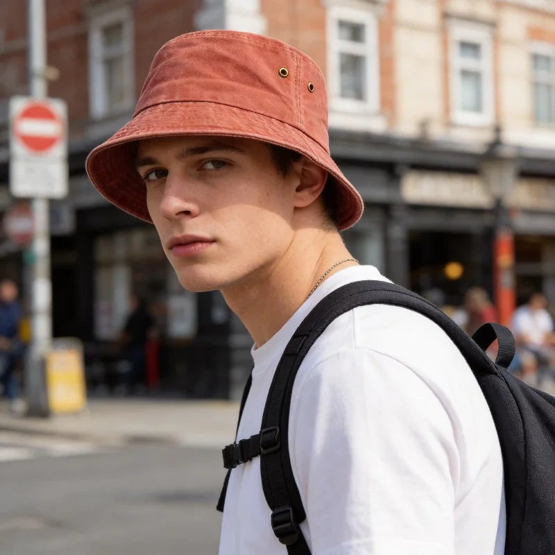 Washed sun bucket hat for men and women outdoor — product view