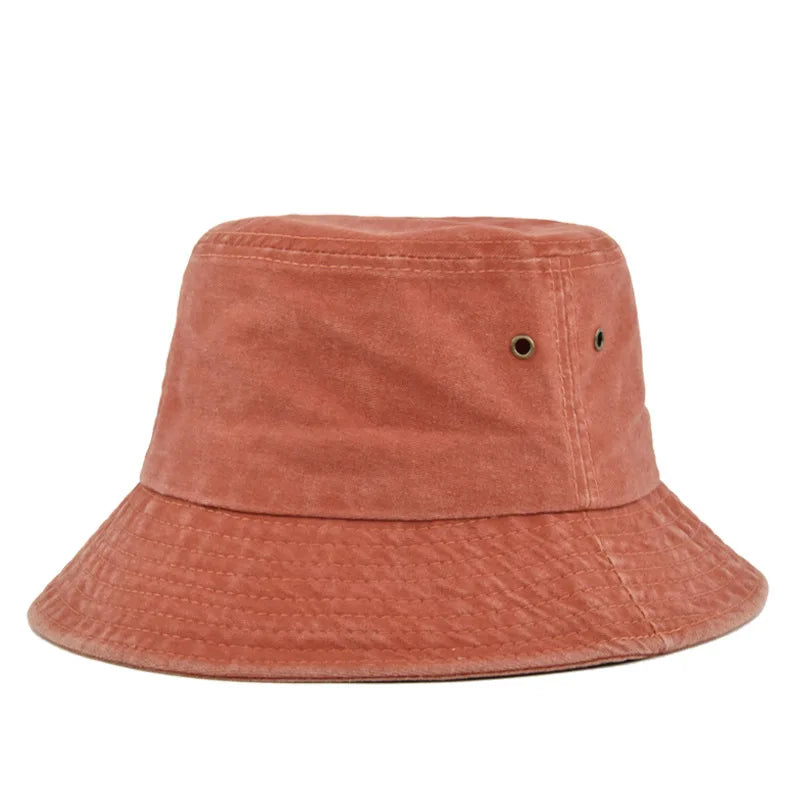 Washed sun bucket hat for men and women outdoor — Orange