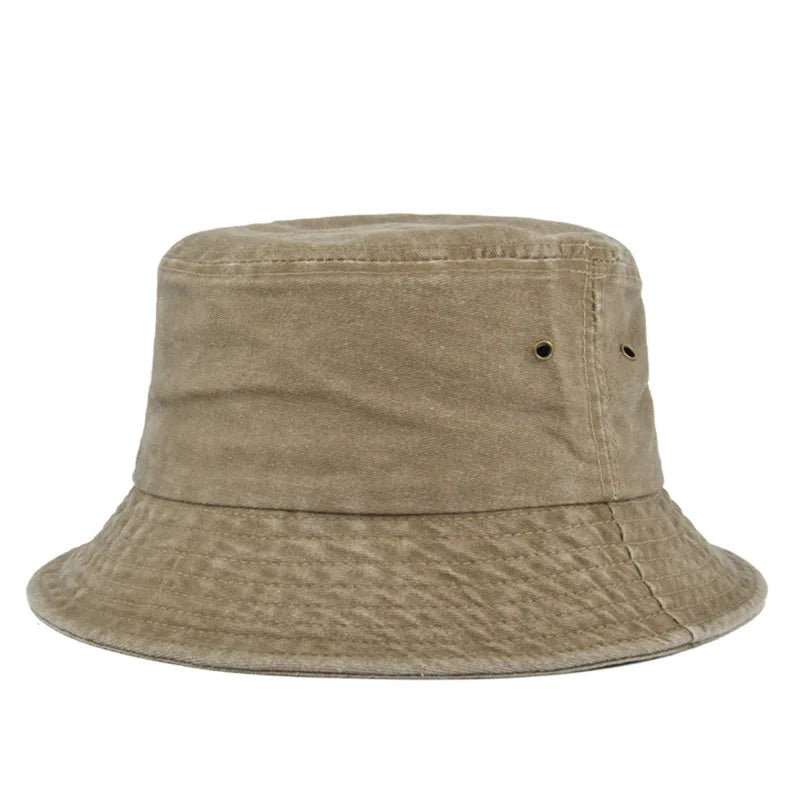 Washed sun bucket hat for men and women outdoor — Khaki