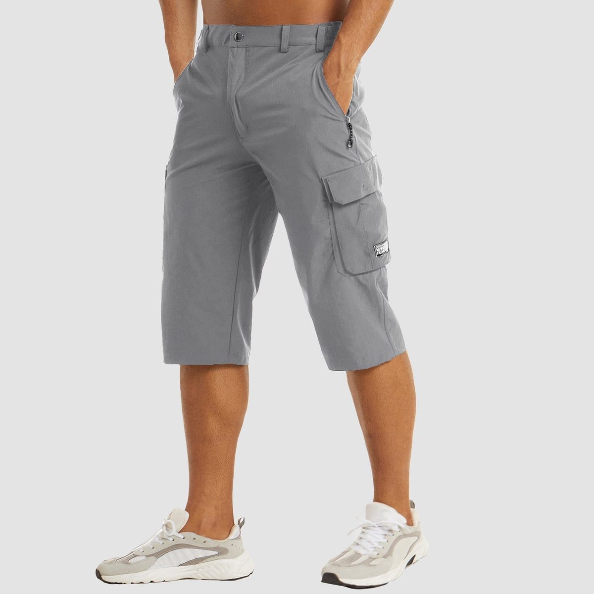 Men's Multi-Pocket Shorts — Light Grey