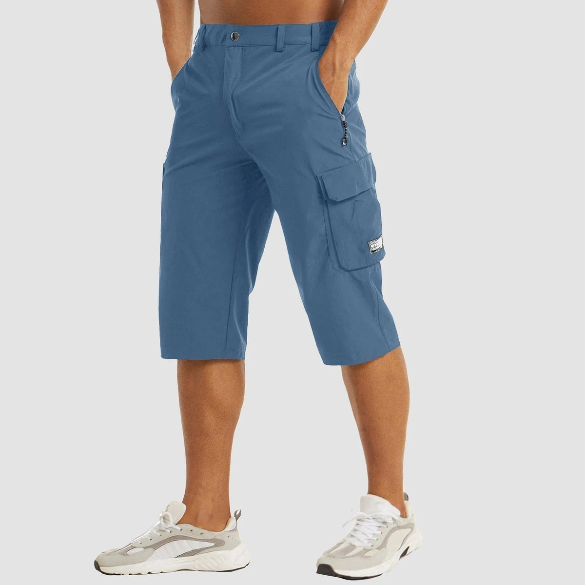 Men's Multi-Pocket Shorts — Light Blue