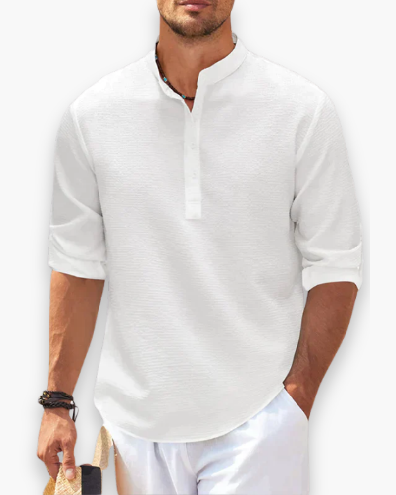Men's Lightweight Mao Collar Shirt — image 1
