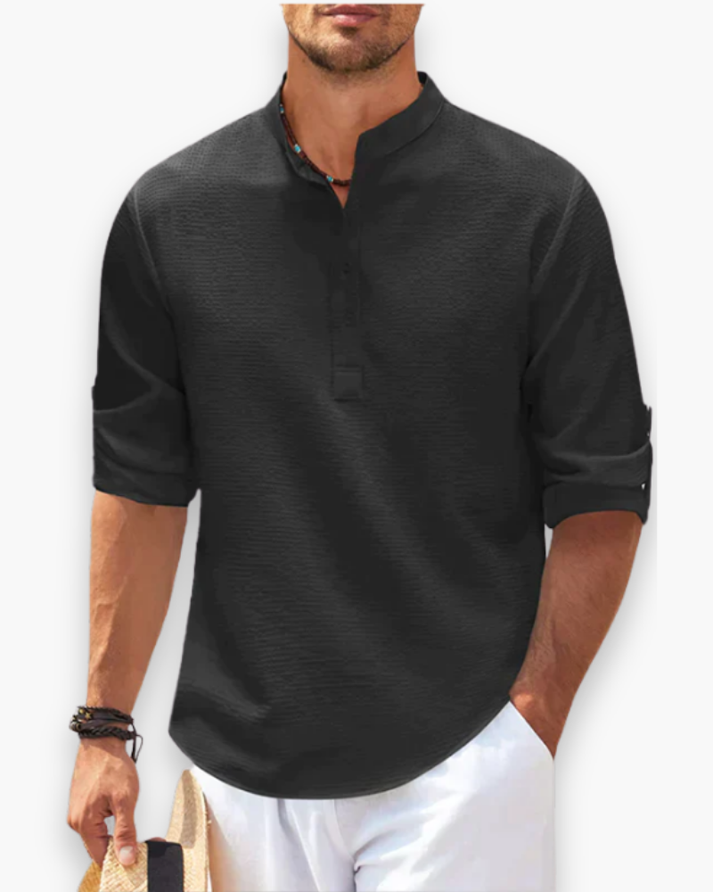 Men's Lightweight Mao Collar Shirt — image 2