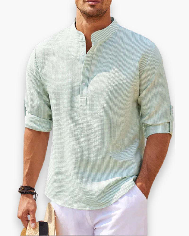 Men's Lightweight Mao Collar Shirt — image 3