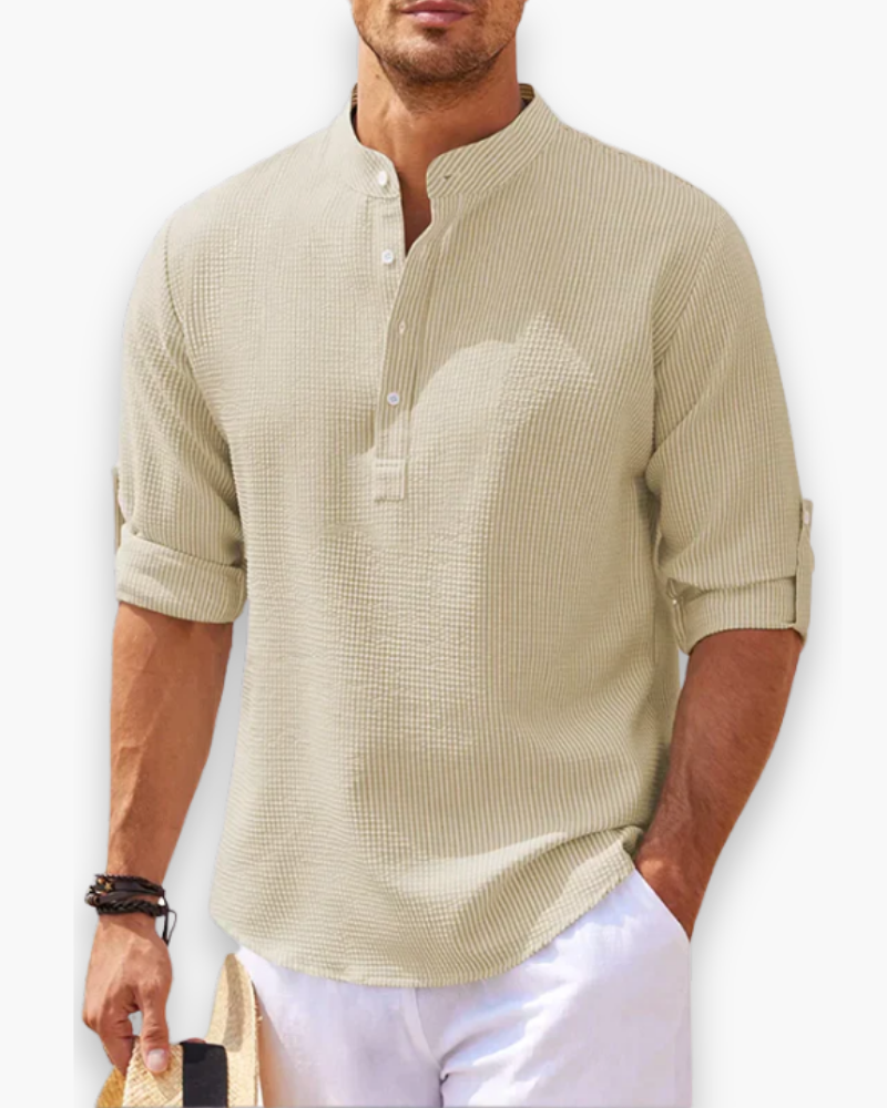 Men's Lightweight Mao Collar Shirt — image 4