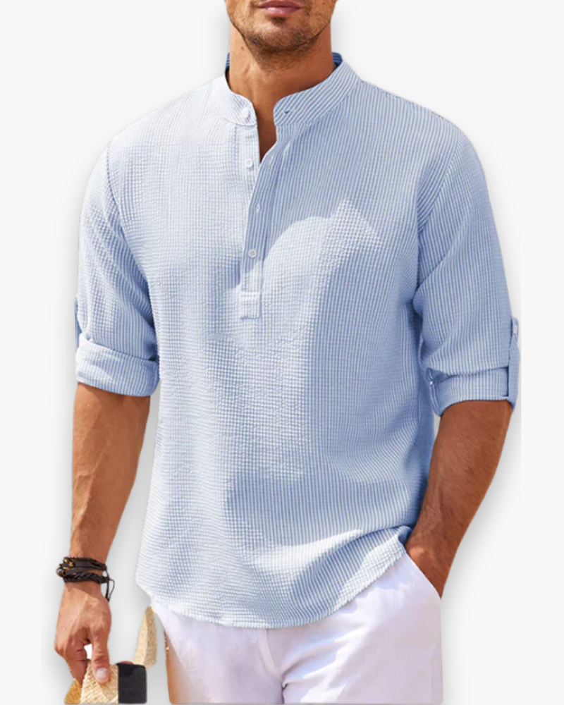 Men's Lightweight Mao Collar Shirt — image 5