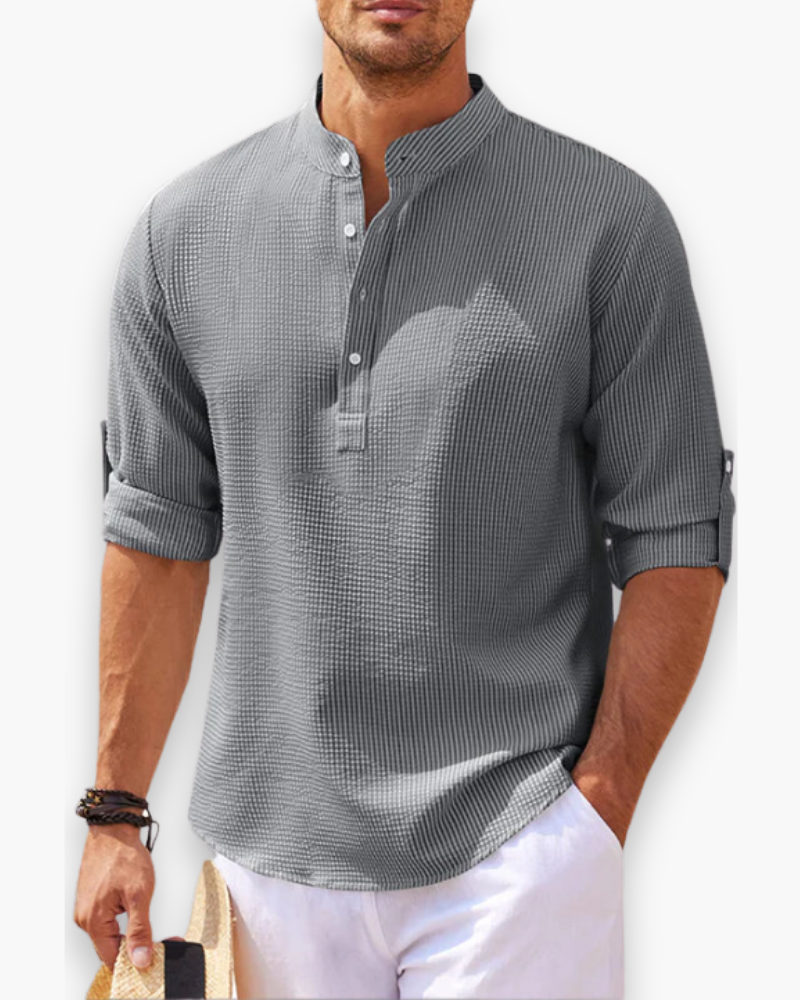 Men's Lightweight Mao Collar Shirt — image 6