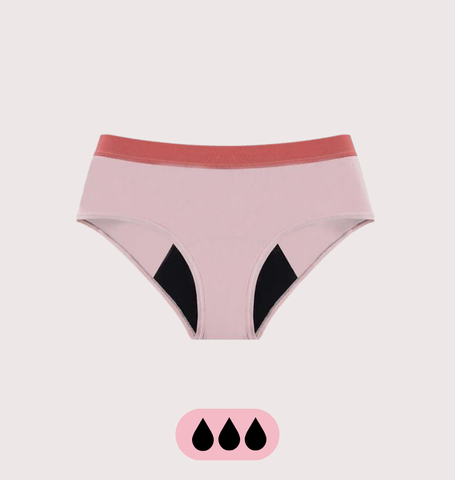 Hipster Menstrual Underwear for Teens — Light Pink