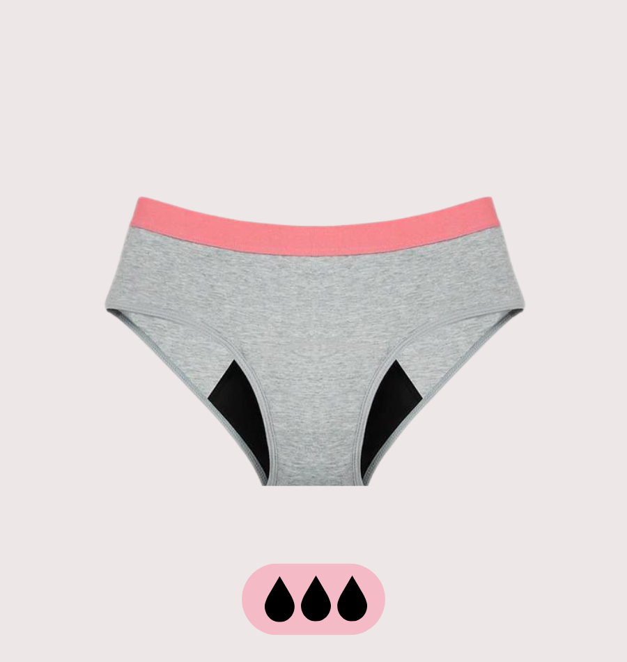 Hipster Menstrual Underwear for Teens — Grey