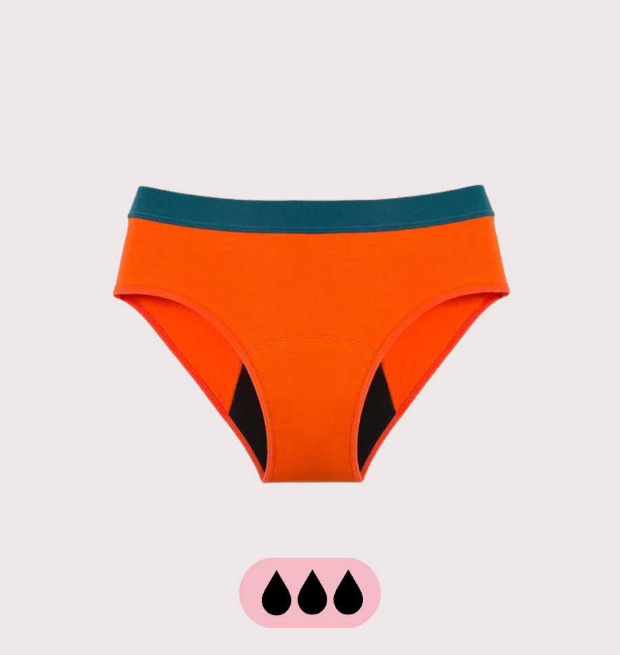 Hipster Menstrual Underwear for Teens — Orange