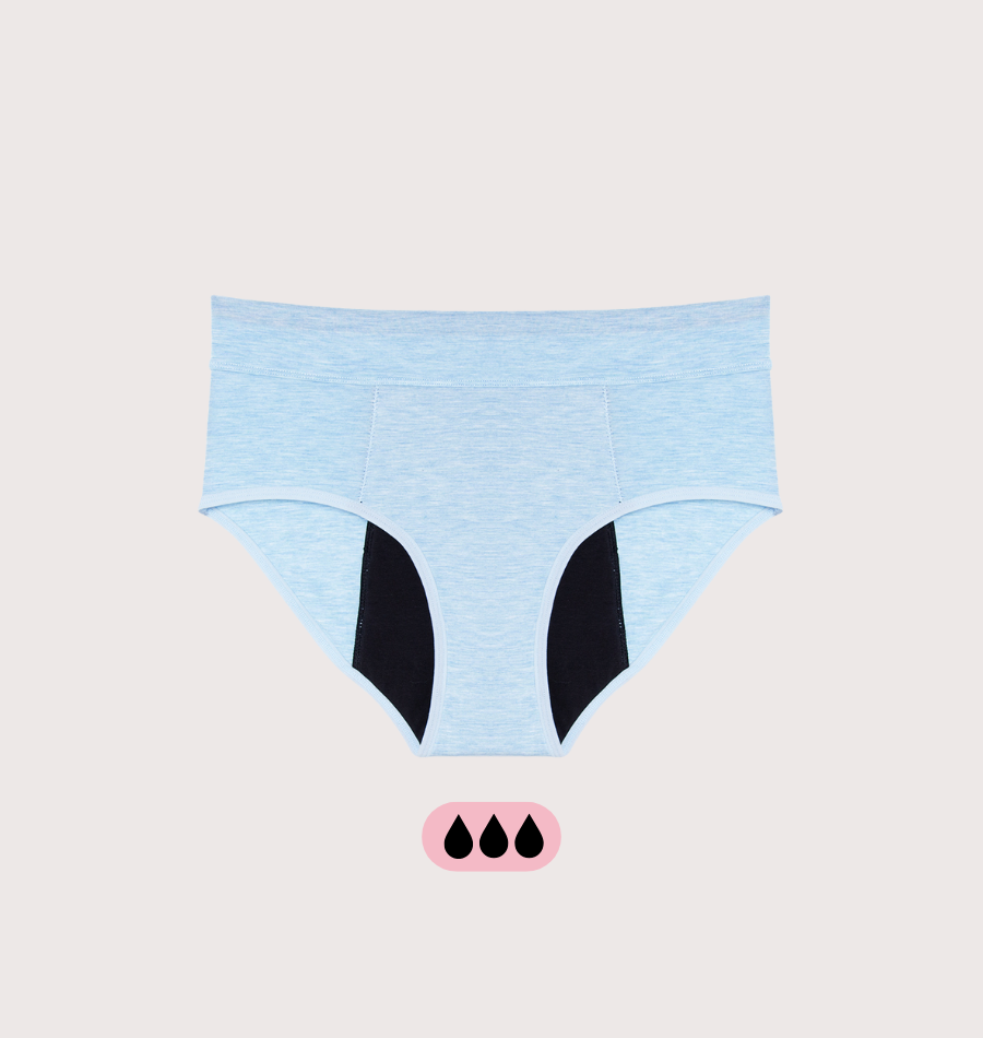 Basic Absorbent Menstrual Panties for Periods — Pastel Blue