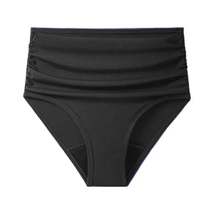 Bas de maillot de bain menstruel taille haute — Noir