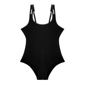 Technical Period One-Piece Swimsuit — Black