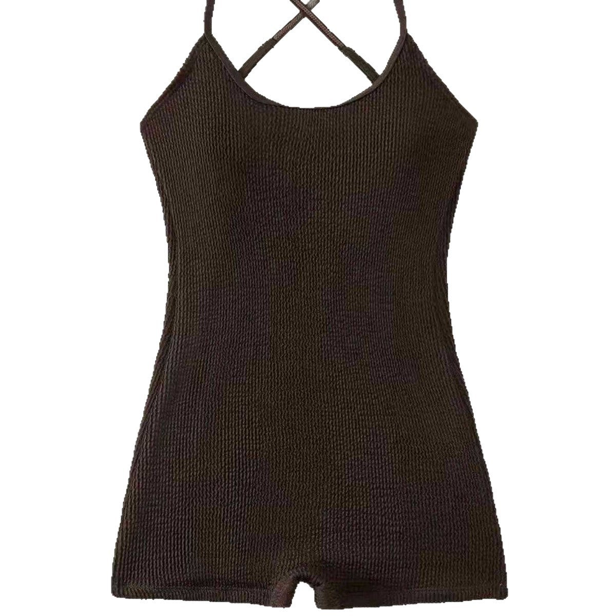 One-Piece Swimming Suit — Brown