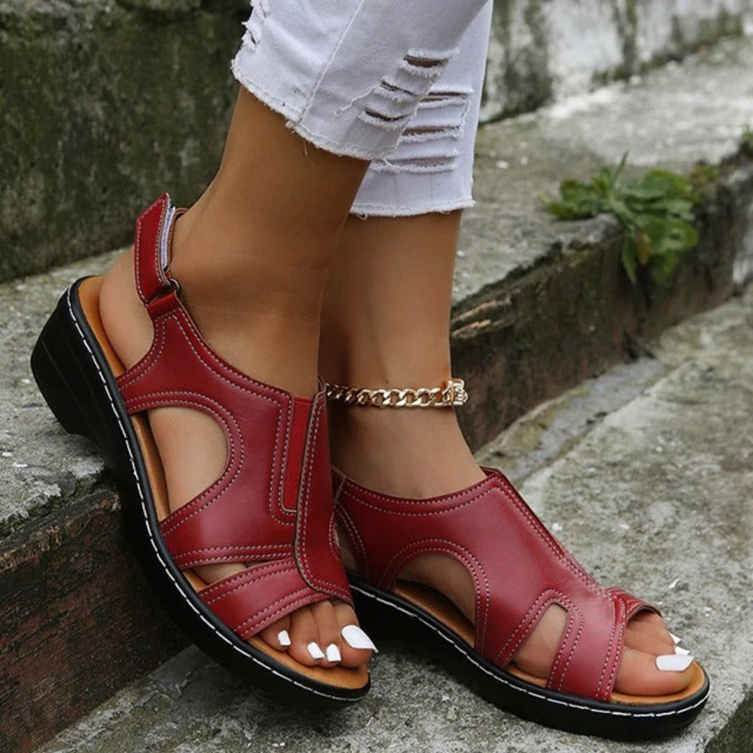 Walking Sandals with Support — Red