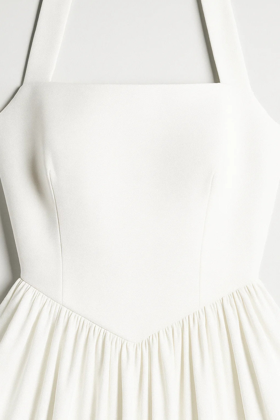 Two-Strap Trapeze Cocktail Dress — White