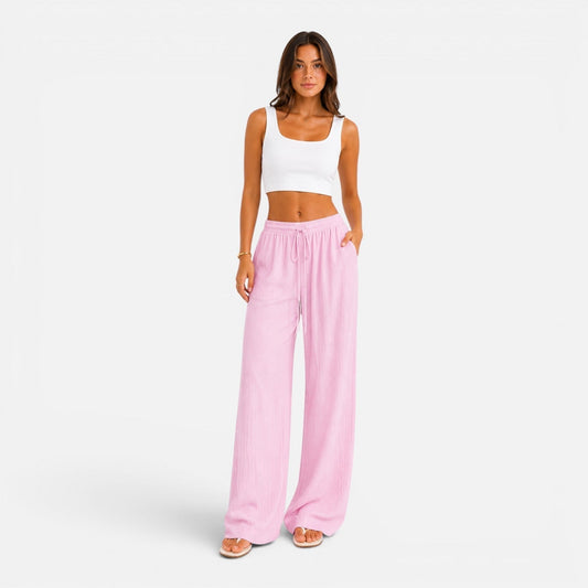 Adjustable Palazzo Pants — Pink