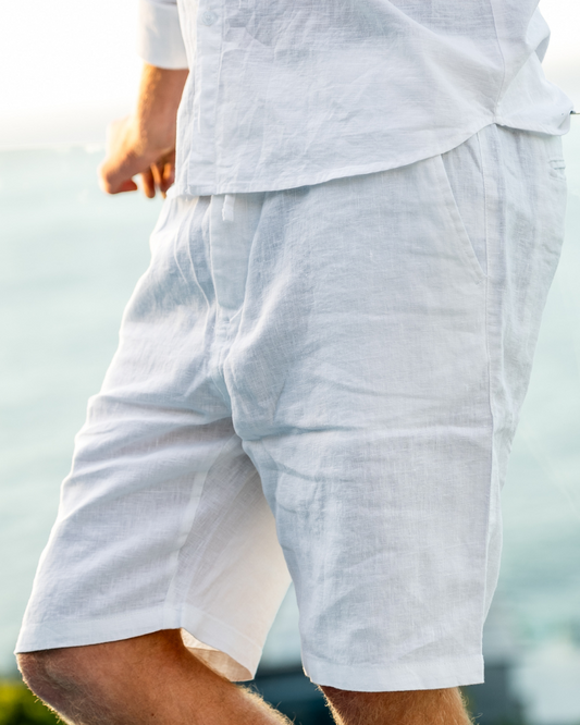 Men's Drawstring Shorts — Light Blue