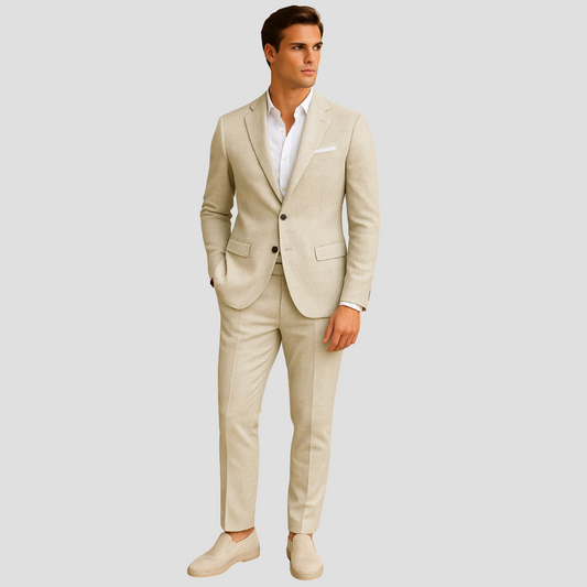 Men's Slim Fit Suit — Beige