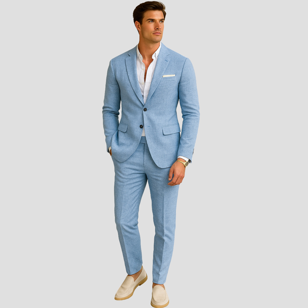 Men's Slim Fit Suit — Light Blue