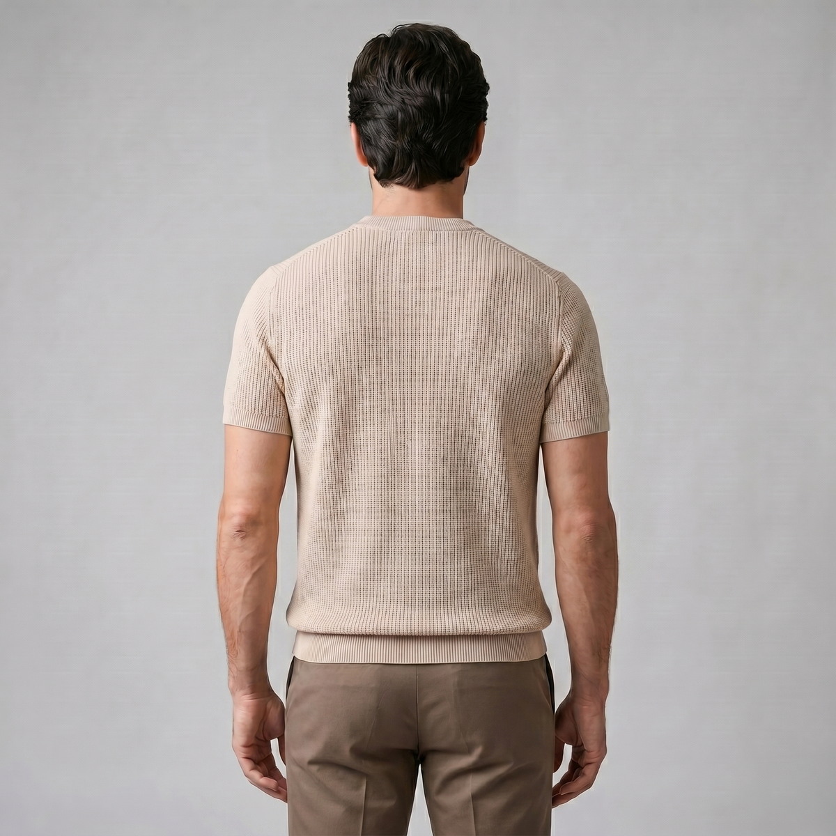 Men's Knit Pullover T-shirt — Brown