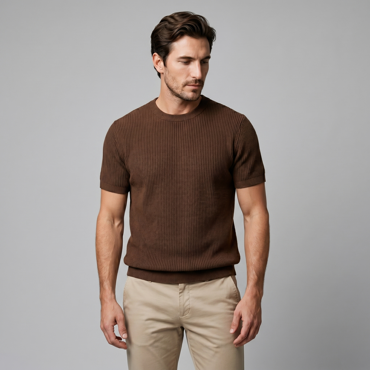 Men's Knit Pullover T-shirt — product view
