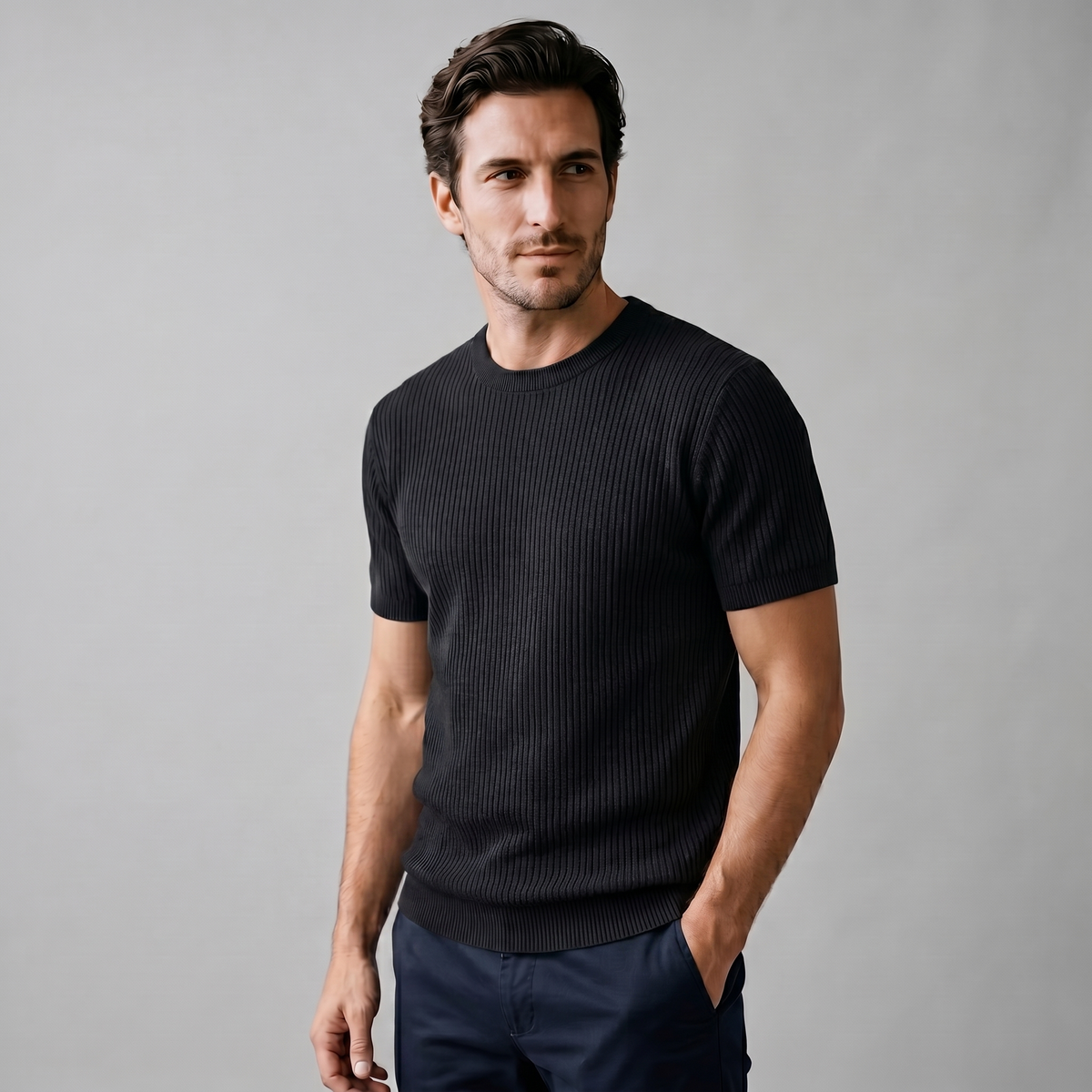 Men's Knit Pullover T-shirt — product view