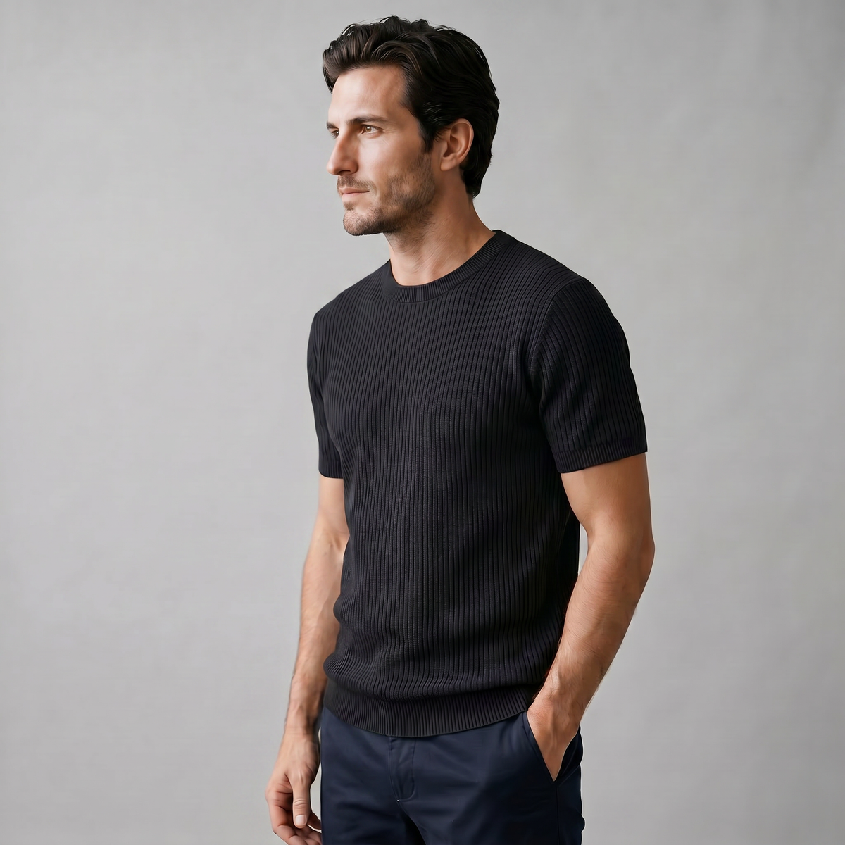 Men's Knit Pullover T-shirt — product view