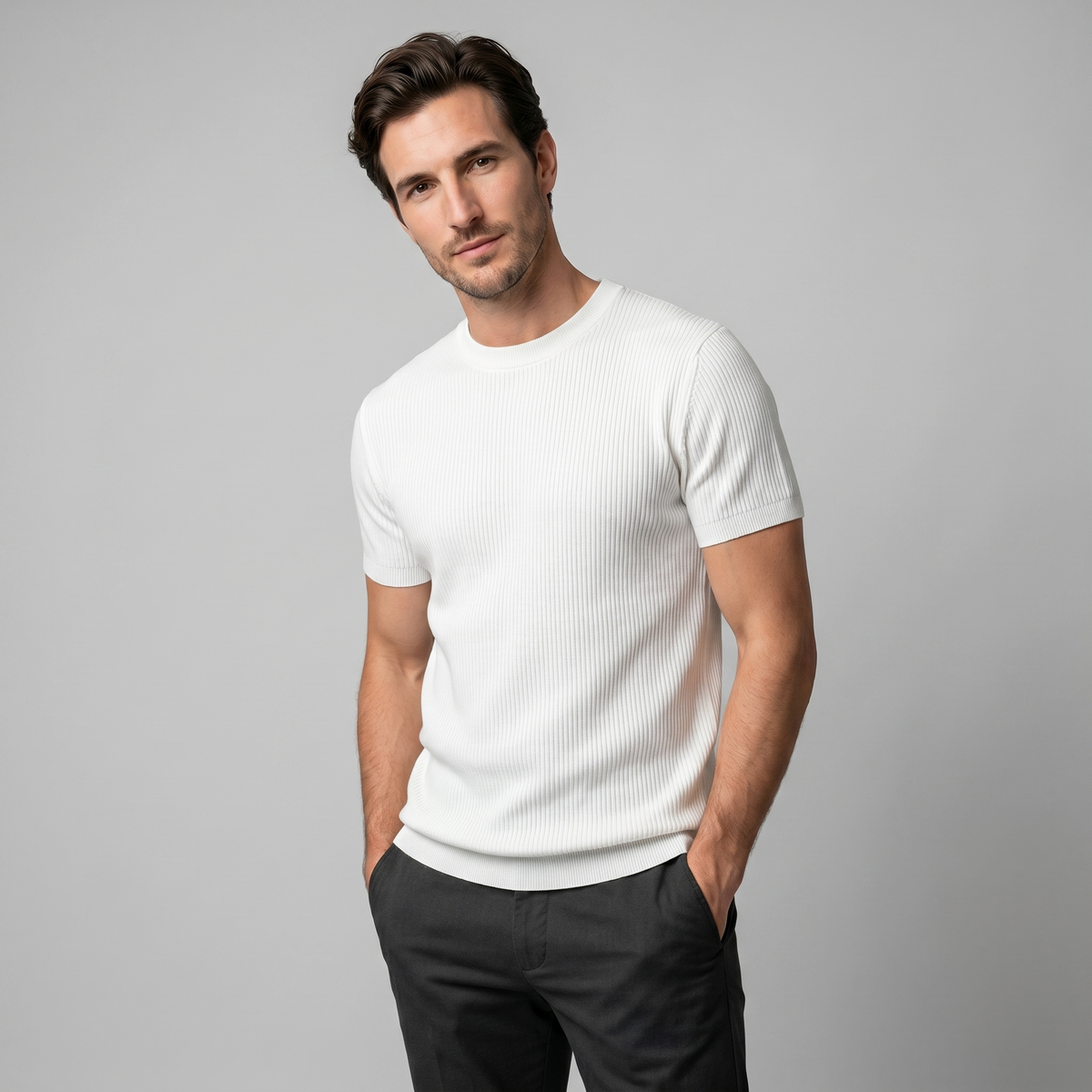 Men's Knit Pullover T-shirt — product view