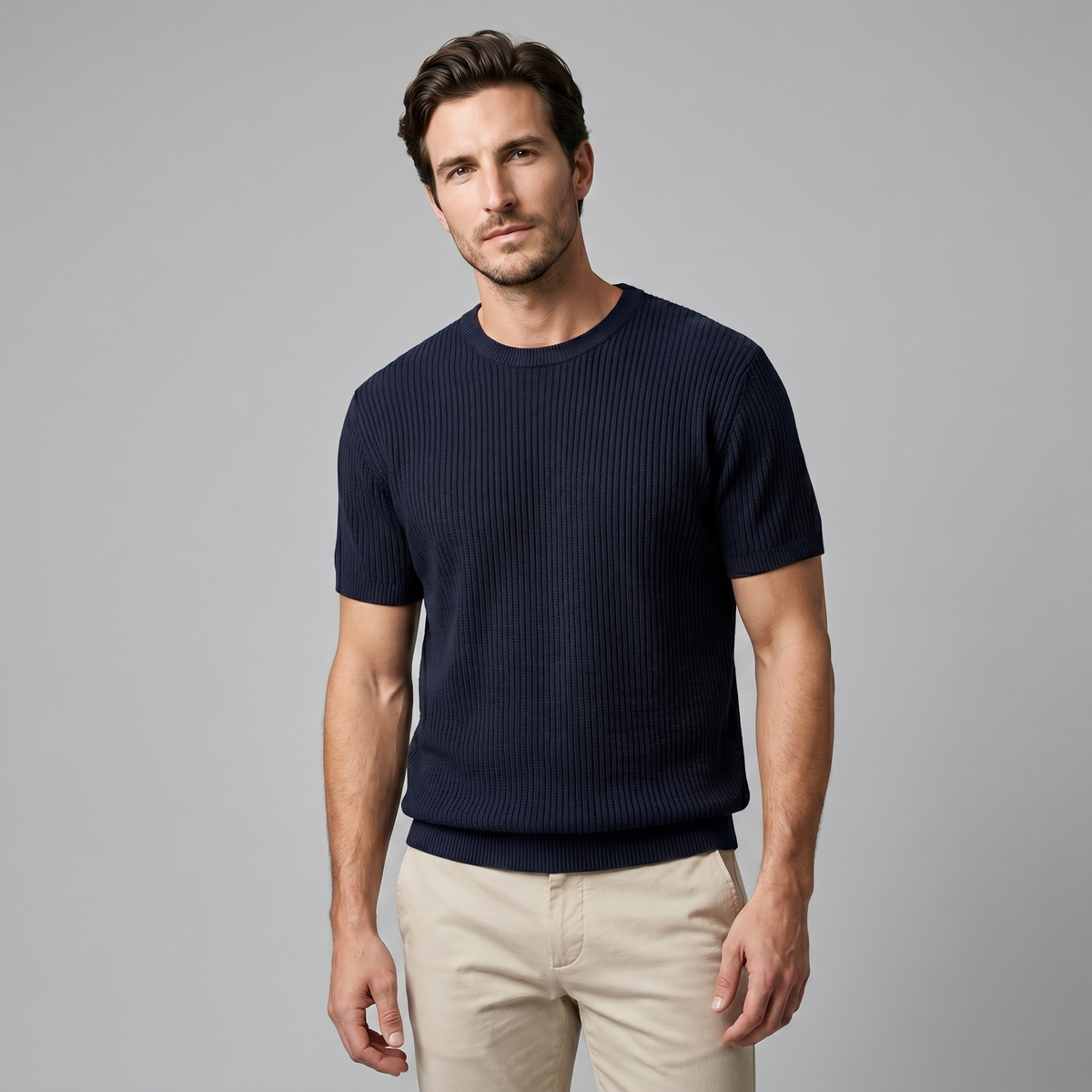 Men's Knit Pullover T-shirt — product view