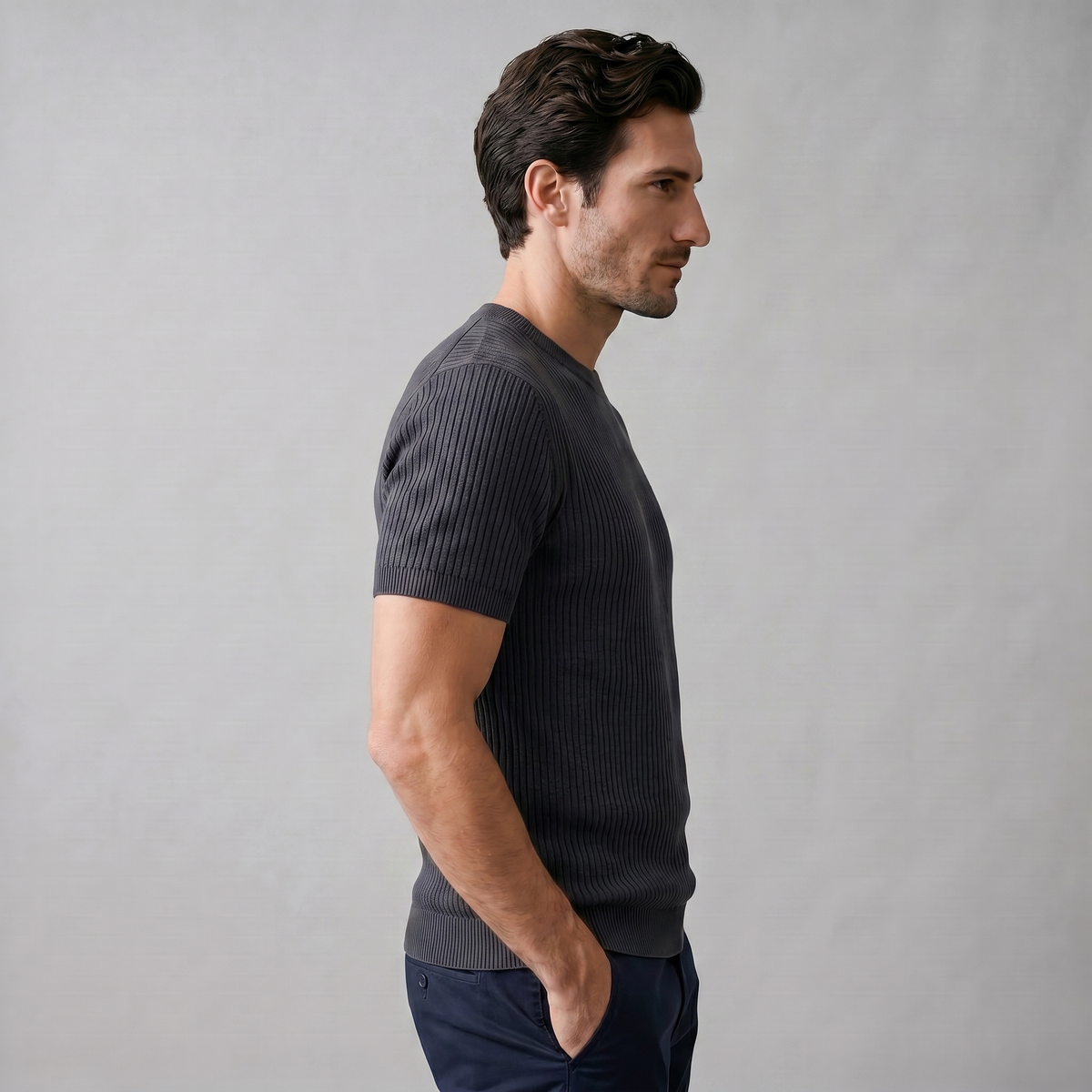 Men's Knit Pullover T-shirt — product view