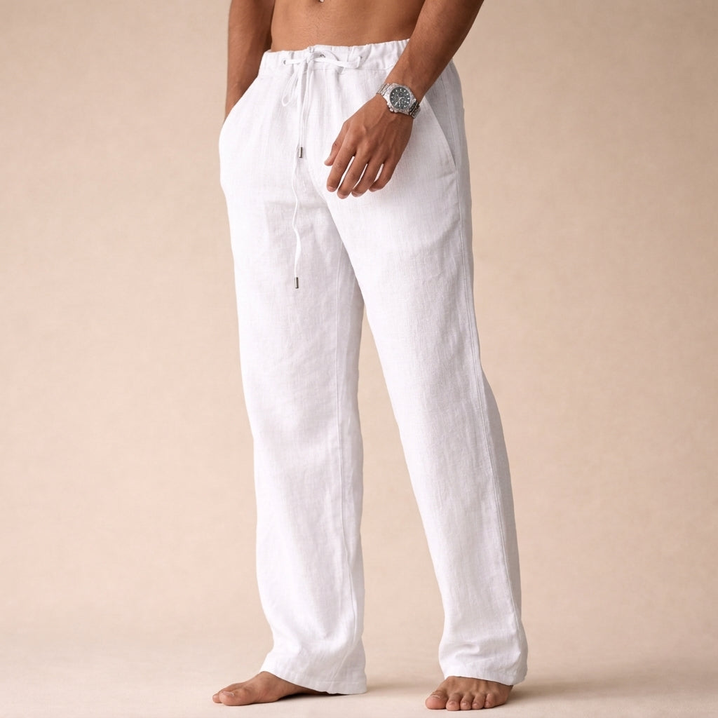 Men's Drawstring Trousers — White