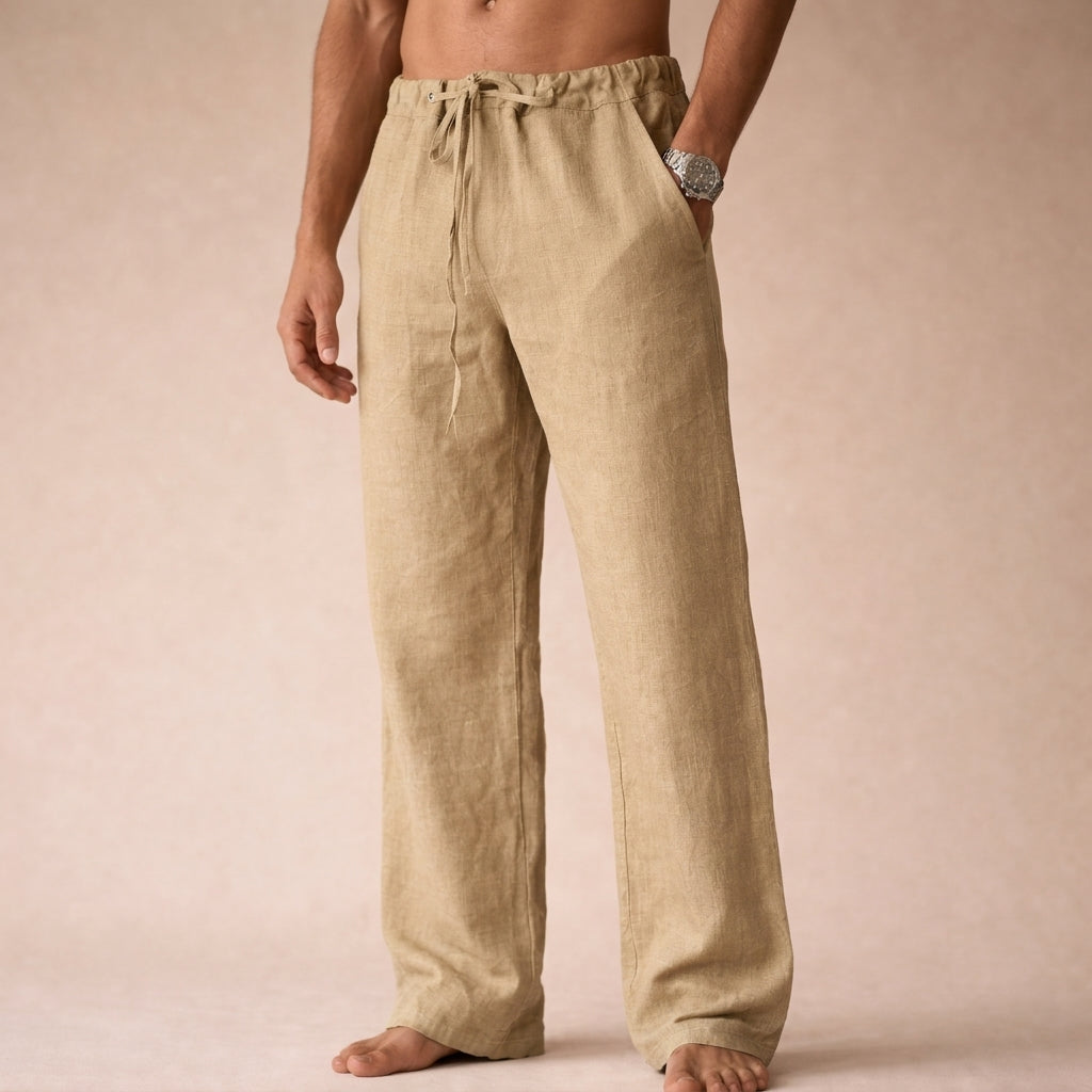 Men's Drawstring Trousers — Cream