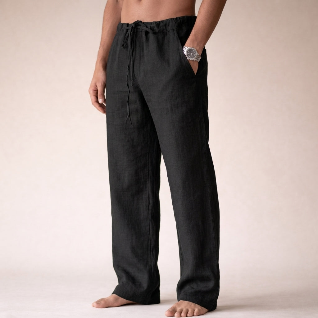 Men's Drawstring Trousers — Black