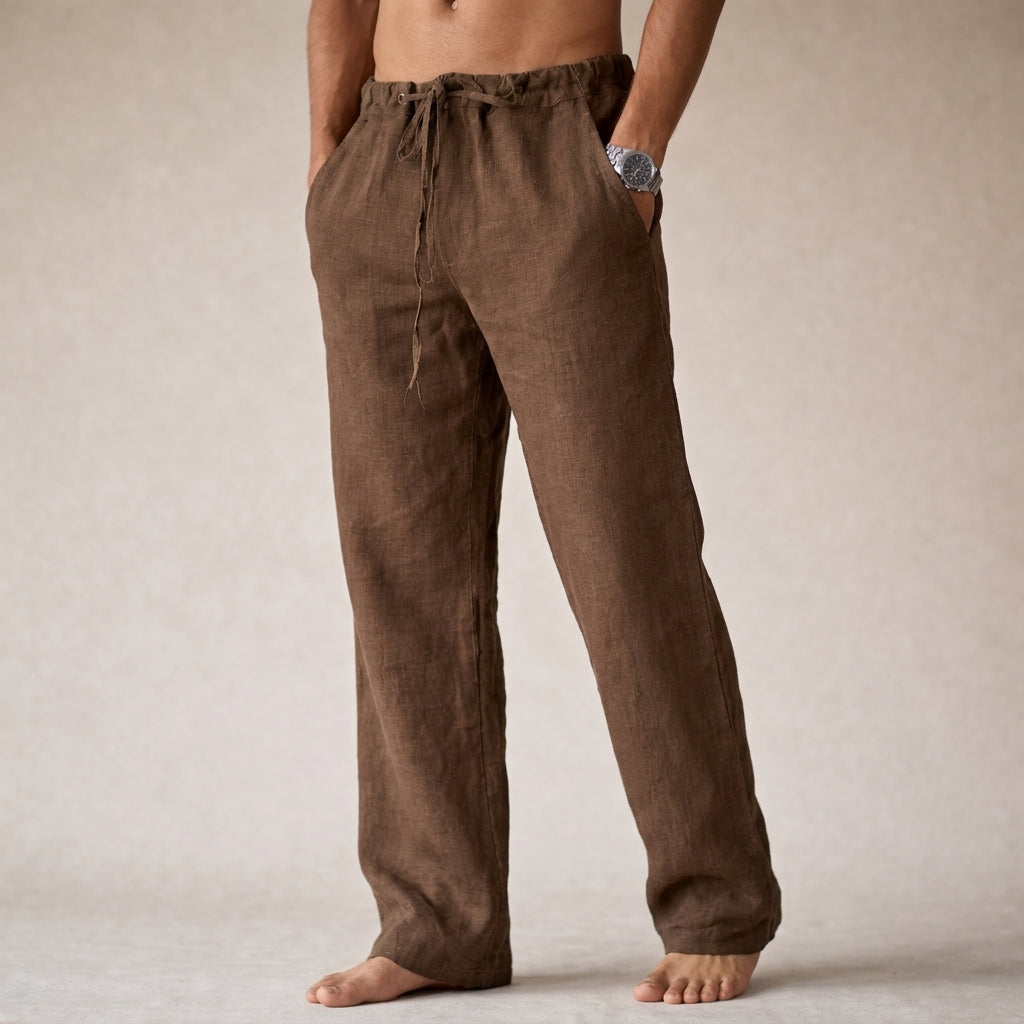 Men's Drawstring Trousers — Brown
